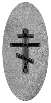 DG5000-519-BK-SH-SL Black Orthodox Cross Shimmer Silver